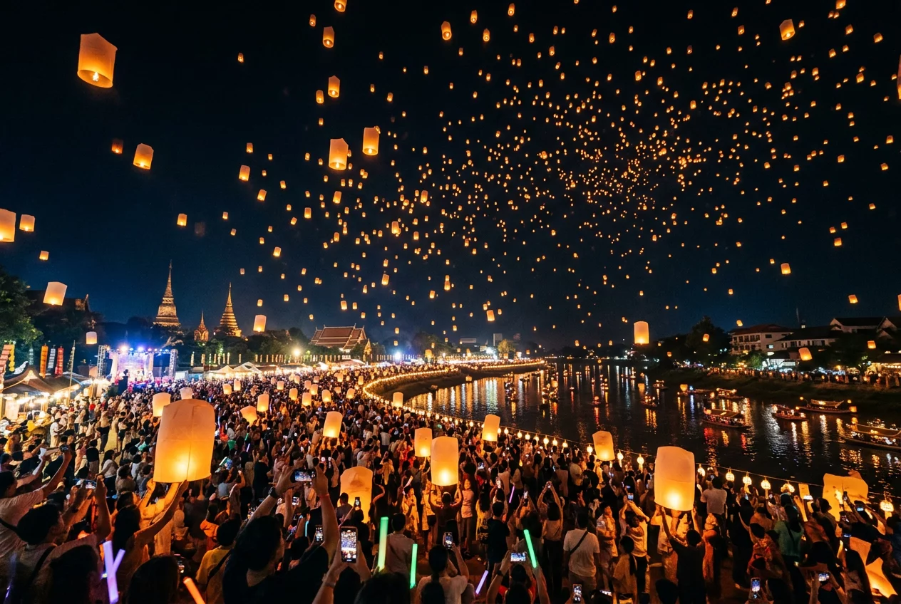 Festiwal świateł w Azji przyciąga tłumy